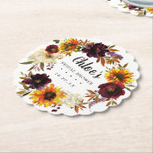 秋素朴フローラブライダルシャワー ペーパーコースター (アングル)