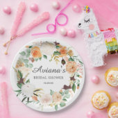 秋素朴フローラブライダルシャワー ペーパープレート (パーティー)
