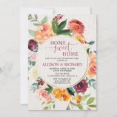 秋素朴フローラブルゴーニュ引っ越し祝いパーティーパーティー 招待状 (正面)