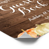 秋素朴フローラメイスンジャールライツサインゲストブック ポスター (角)