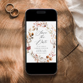 秋素朴フローラリース結婚ズ セーブザデート