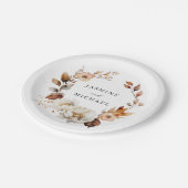 秋素朴フローラリース結婚ズ ペーパープレート (アングル)