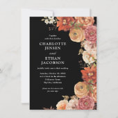 秋素朴フローラ両面結婚型 招待状 (正面)