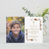 秋素朴フローラ写真第1聖餐式 サンキューカード (スタンド正面)