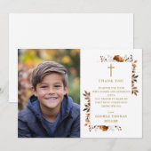 秋素朴フローラ写真第1聖餐式 サンキューカード (正面/裏面)