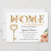 秋素朴フローラ引っ越し祝いパーティー招待状 招待状 (正面)