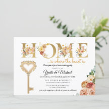 秋素朴フローラ引っ越し祝いパーティー招待状