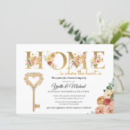 秋素朴フローラ引っ越し祝いパーティー招待状 招待状