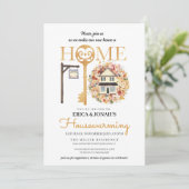 秋素朴フローラ引っ越し祝いパーティー招待状 招待状 (スタンド正面)