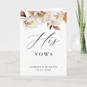 秋素朴フローラ彼の結婚誓いのカード カード (正面)