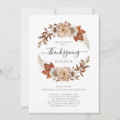 秋素朴フローラ感謝祭ディナー 招待状 (正面)