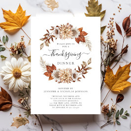 秋素朴フローラ感謝祭ディナー 招待状