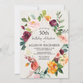秋素朴フローラ成人誕生日、秋秋 招待状 (正面)