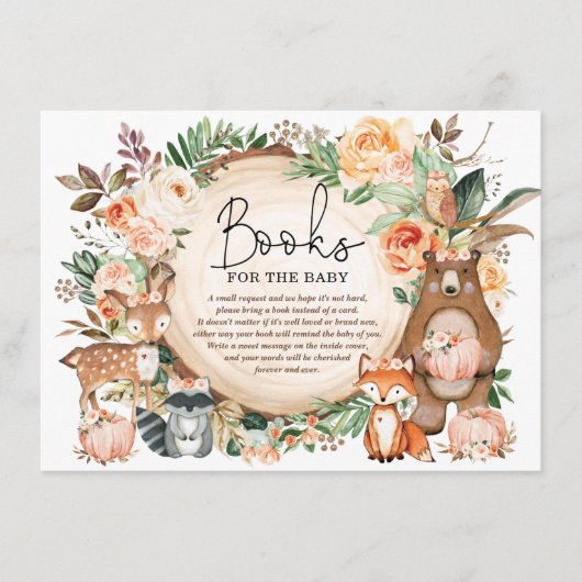 秋素朴フローラ森林動物図書用ベビー エンクロージャーカード (正面)