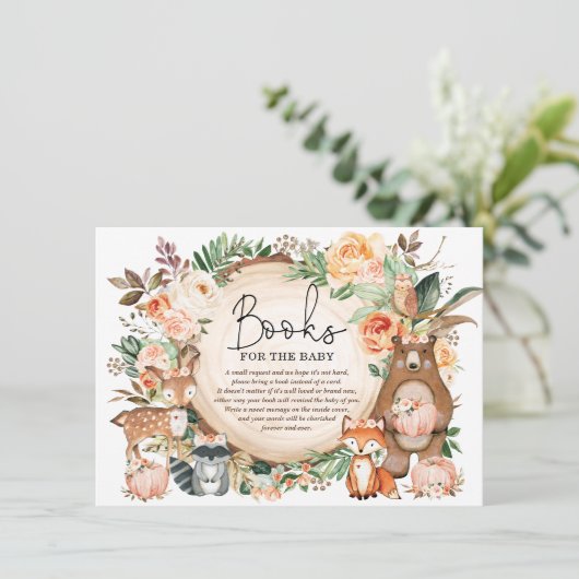 秋素朴フローラ森林動物図書用ベビー エンクロージャーカード (スタンド正面)