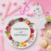 秋素朴フローラ結婚の感謝のお願い ペーパープレート (パーティー)