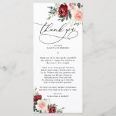 秋素朴フローラ結婚のThank You Letter Card メニュー (正面)
