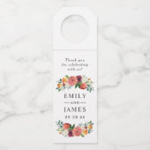 秋素朴フローラ結婚ズモノグラムありがとう ボトルネックタグ (正面)