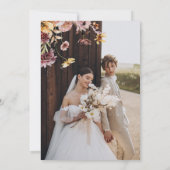 秋素朴フローラ結婚式の日付の保存 招待状 (裏面)