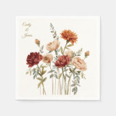秋素朴フローラ結婚紙ナプキンス スタンダードカクテルナプキン (正面)
