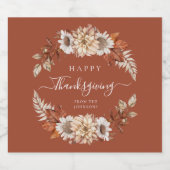 秋素朴フローラ葉ハッピー感謝祭 ビールラベル (シングルラベル)