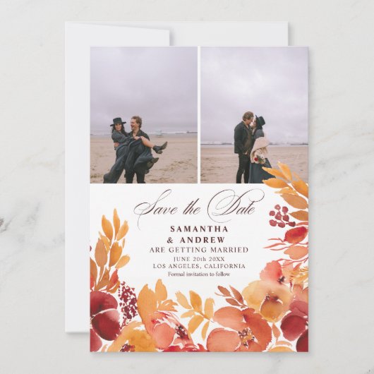 秋素朴フローラ3写真は日付を保存結婚する セーブザデート (正面)