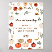 秋素朴ブライダルシャワーレシピカード ポスター (正面)