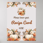 秋素朴ブライダルシャワーレシピカード ポスター (正面)
