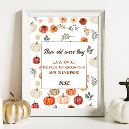 秋素朴ブライダルシャワーレシピカード ポスター