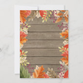 秋素朴ブライダルシャワー招待 招待状 (裏面)