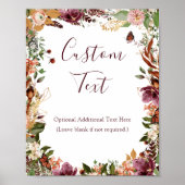 秋素朴ブライダルシャワー標識 ポスター (正面)