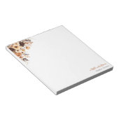 秋素朴ブラウンとアイボリーバラカントリーウェディング ノートパッド (アングル)