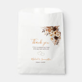 秋素朴ブラウンとアイボリーバラカントリーウェディング フェイバーバッグ (正面)