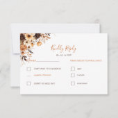 秋素朴ブラウンとアイボリーバラカントリーウェディング 出欠カード (正面)