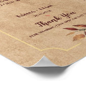 秋素朴ブルゴーニュフローラへようこそ結婚 ポスター (角)