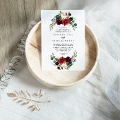 秋素朴ブルゴーニュ書道ダイヤ結婚モンド 招待状