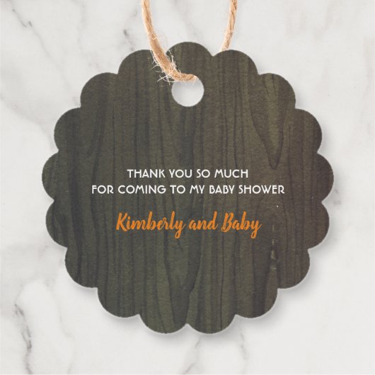 秋素朴ベイビーシャワーありがとうメッセージカード フェイバータグ (裏面)