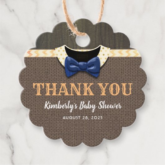 秋素朴ベイビーシャワーありがとうメッセージカード フェイバータグ (正面)