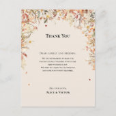 秋素朴ベージュウェディングレセプションサンキューカード ポストカード (正面)