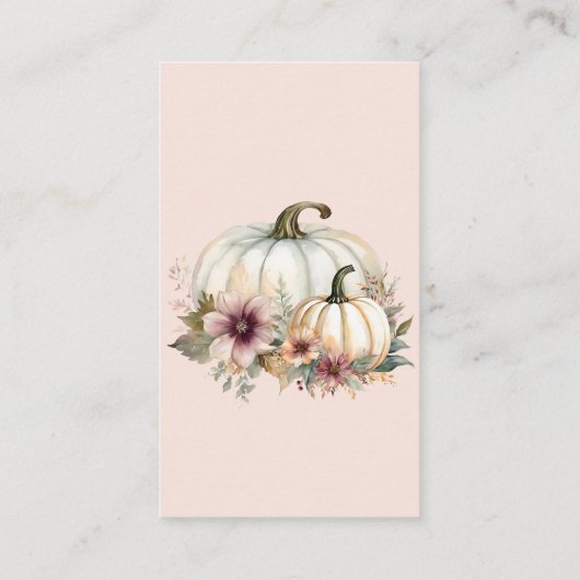 秋素朴ホワイトカボチャフローラランジェリーシャワー 名刺 (裏面)