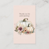 秋素朴ホワイトパンプキンフローラおむつラッフル 名刺 (裏面)