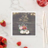 秋素朴ホワイトフローラパンプキ結婚ンズナプキン スタンダードカクテルナプキン (インサイチュ)