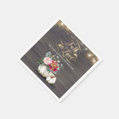 秋素朴ホワイトフローラパンプキ結婚ンズナプキン スタンダードカクテルナプキン (角)