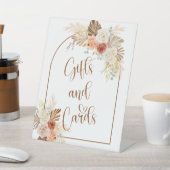 秋素朴ボホアーチパンパスグラスギフトとカード 台座サイン (インサイチュ)