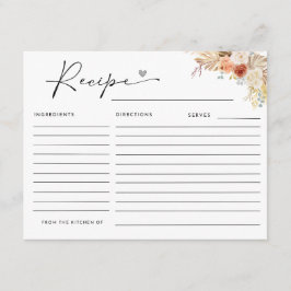 秋素朴ボホアーチパンパスグラスレシピカード エンクロージャーカード