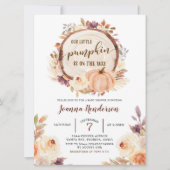 秋素朴ボホウッドランドカボチャ赤ちゃんシャワー 招待状 (正面)