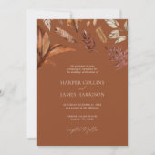 秋素朴ボホテラコッタ葉ス結婚ズ 招待状 (正面)