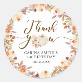 秋素朴ボホパンプキンオンダーフルサンキューバッド ラウンドシール