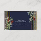 秋素朴マルサラフローラネイビーブルーシックエレガント 名刺 (裏面)