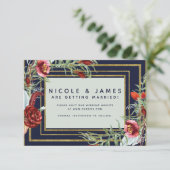 秋素朴マルサラフローラネイビーブルー日付を保存 セーブザデート (スタンド正面)